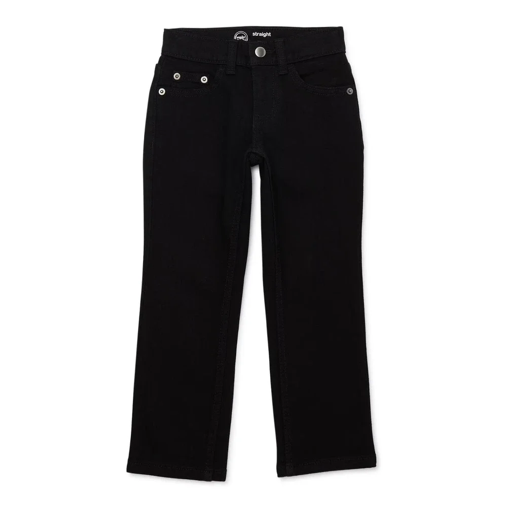 Wonder Nation CleanKore Boy's Vintage Straight Leg Denim Jeans - Black - Size 16